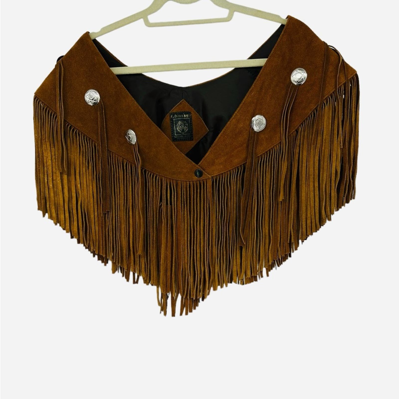 Perfect Vintage Chasser hippie western suede fringe poncho shawl cape made in Mexico guFEkGCpJ High Quaity
