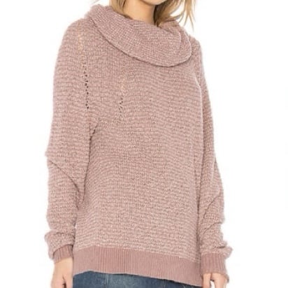 Affordable Free People Mauve Cowl Neck Sweater lwicMckX