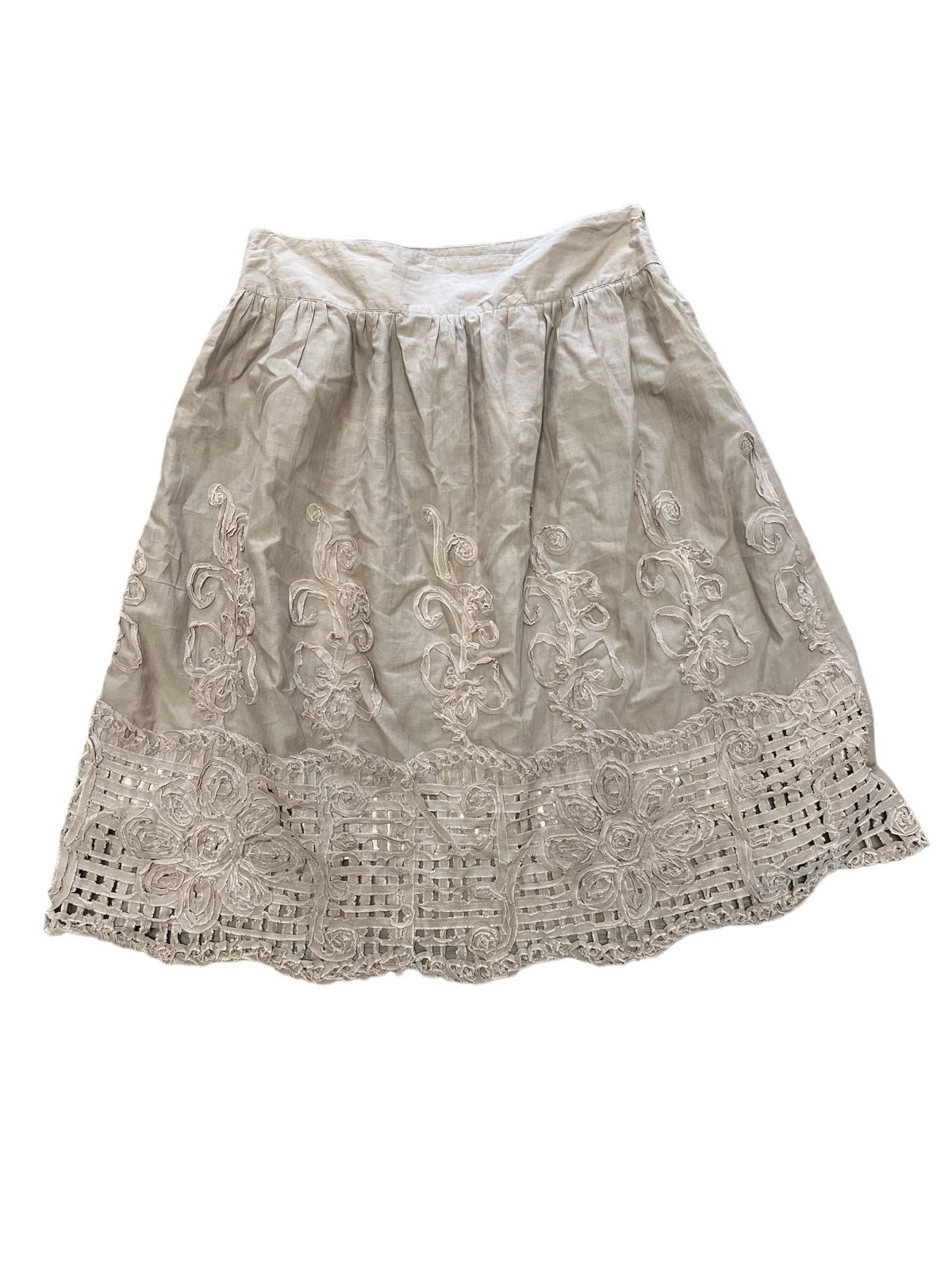 High quality Women’s moa USA tan embroidered midi skirt