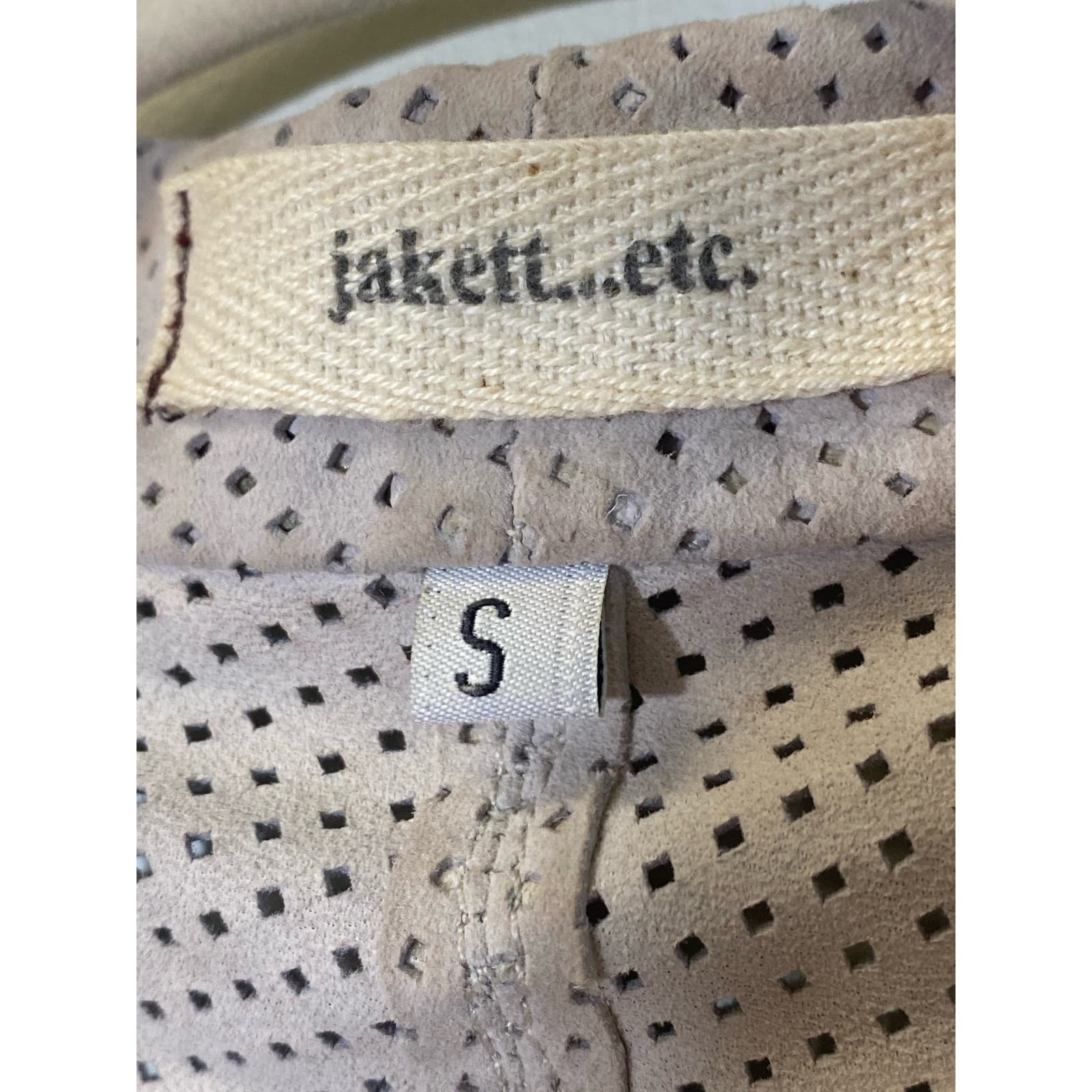 floor price Jakett...etc. Gray Genuine Leather Perforated Long Open Vest Sz S nq2GHlPjk for sale