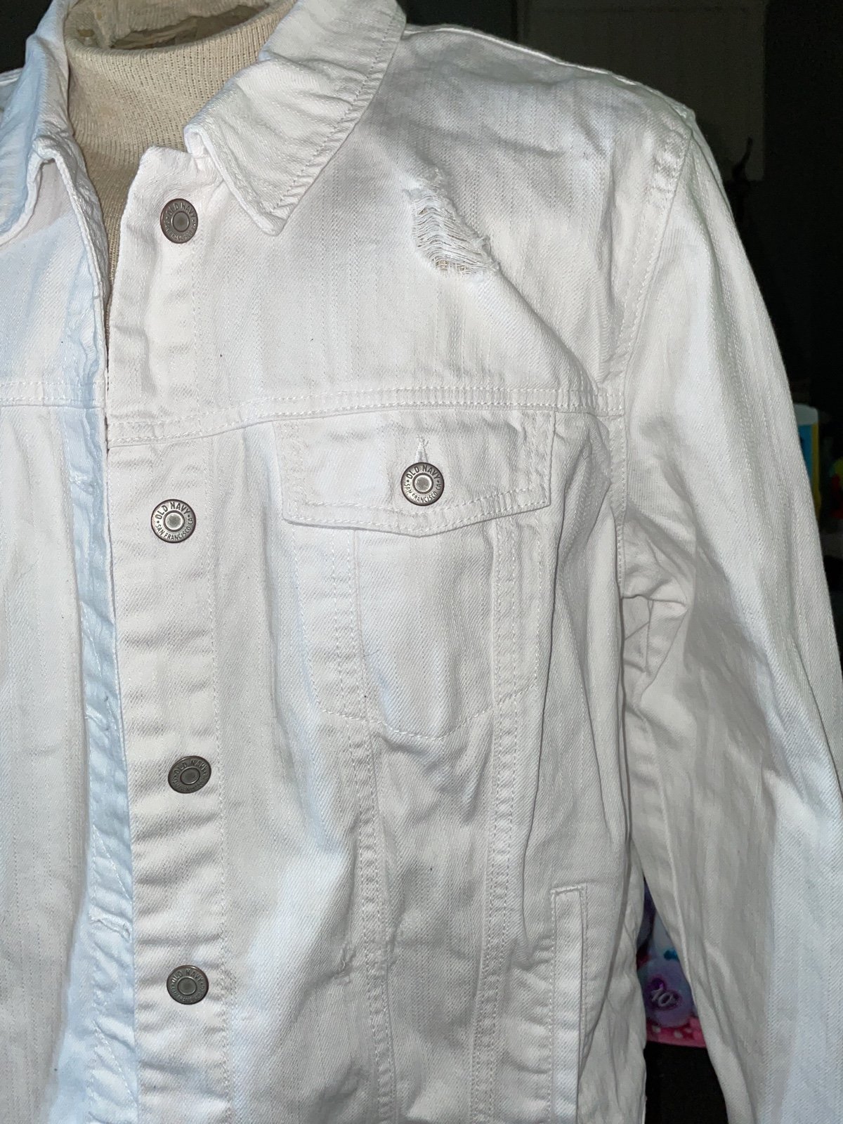 Stylish White jean woman’s Jacket k8dCBayN1 New Style