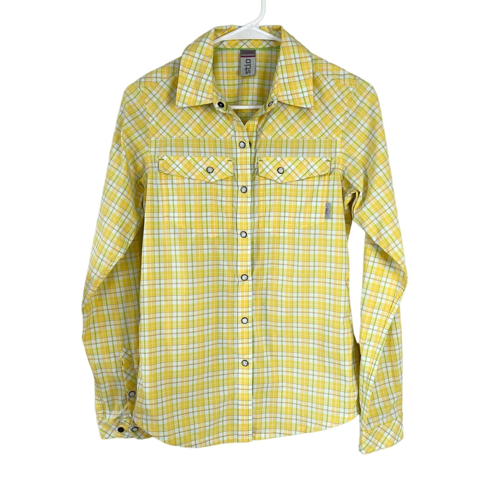 Stylish NWOT Stio Yellow Plaid Eddy Long Sleeve Shirt (