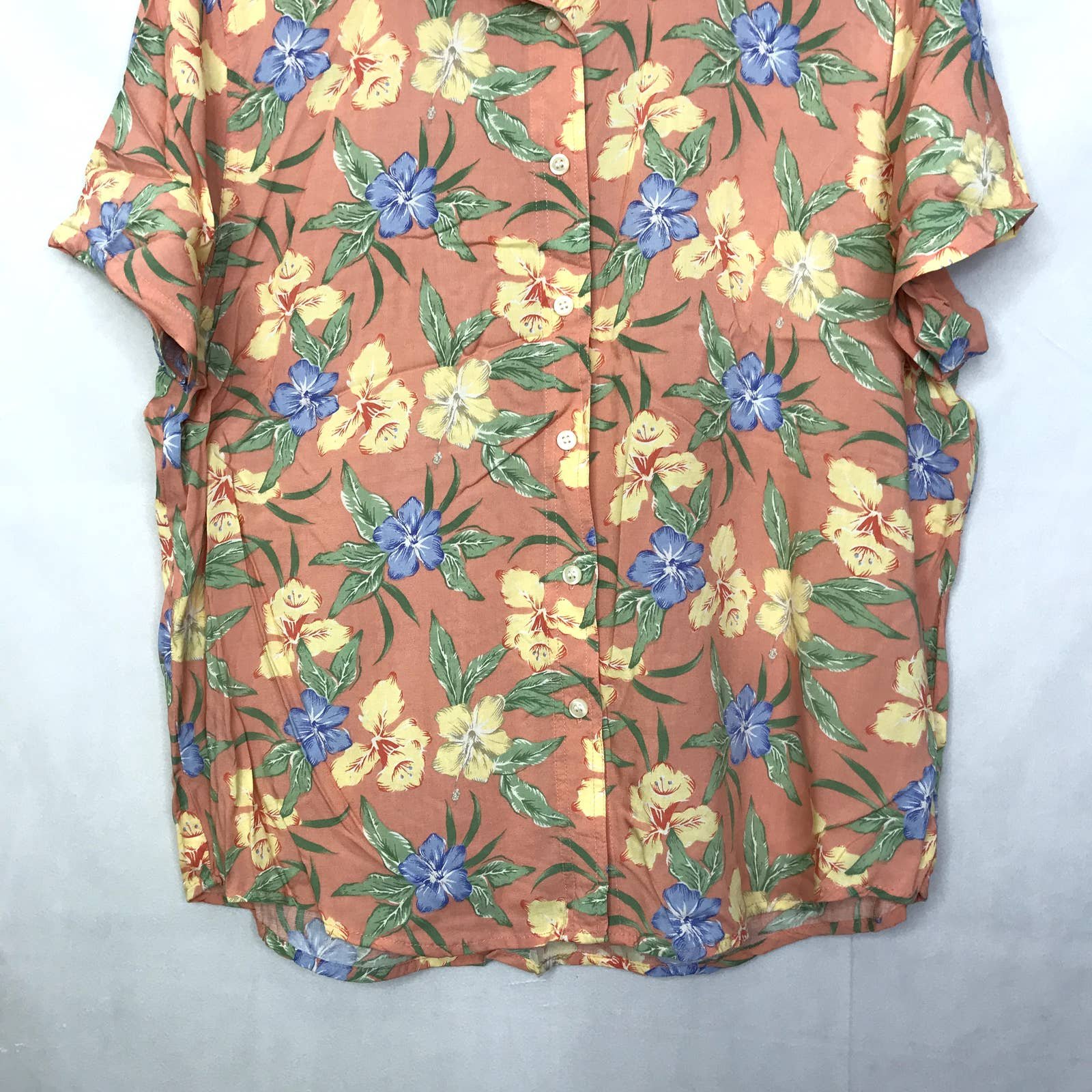Stylish Vintage Somona tropical floral print short sleeve Hawaiian button down shirt oZihb00y0 New Style