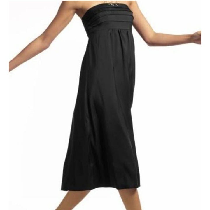 Classic New BANANA REPUBLIC Dress black SILK Knee-length Strapless Dress O7Yyv9fTn Counter Genuine 