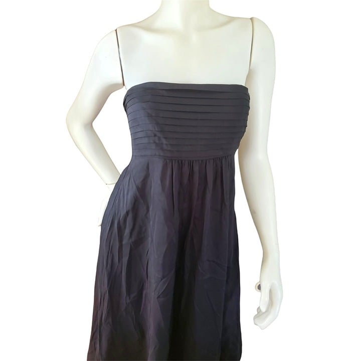 Classic New BANANA REPUBLIC Dress black SILK Knee-length Strapless Dress O7Yyv9fTn Counter Genuine 