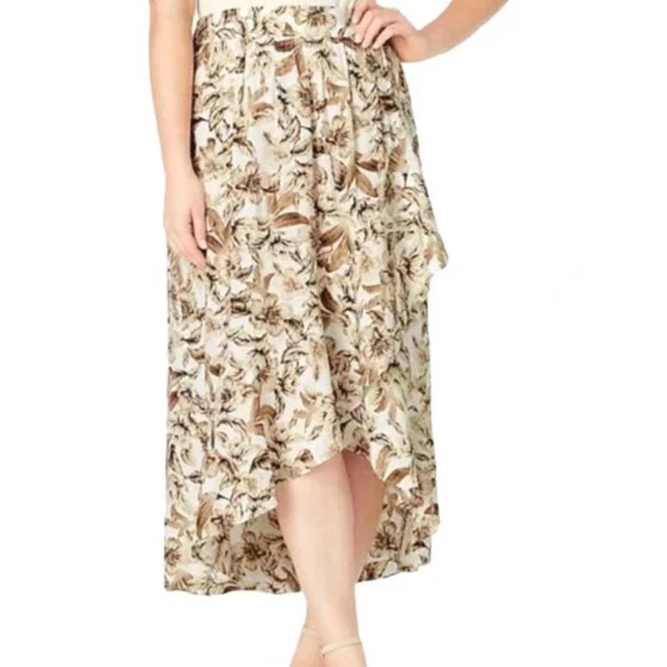 Amazing J. Jill Floral Ruffle Layered Midi Skirt - Size M IDzKctUWL just buy it