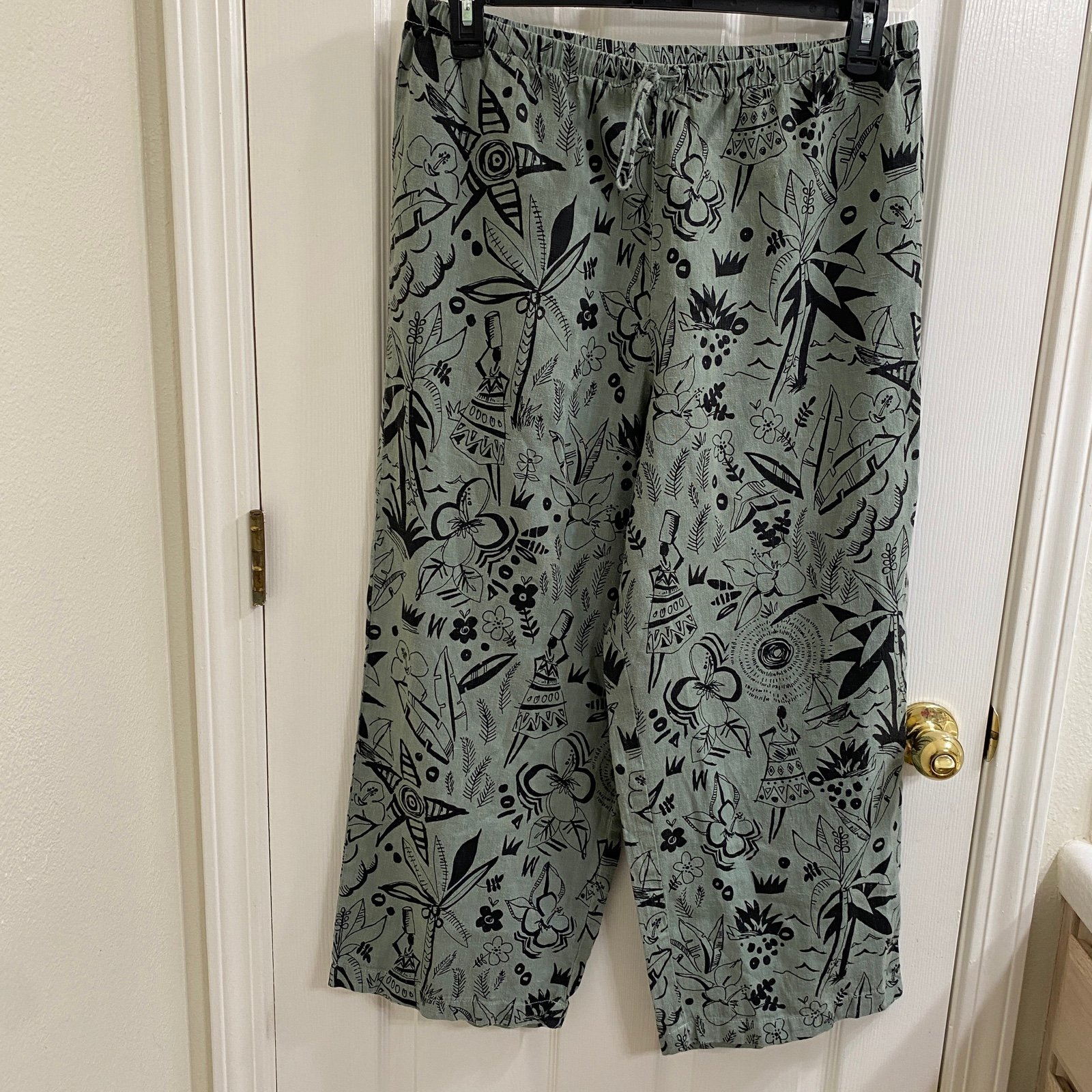 Personality Hot Cotton by Marc Ware Linen Pull On Pants