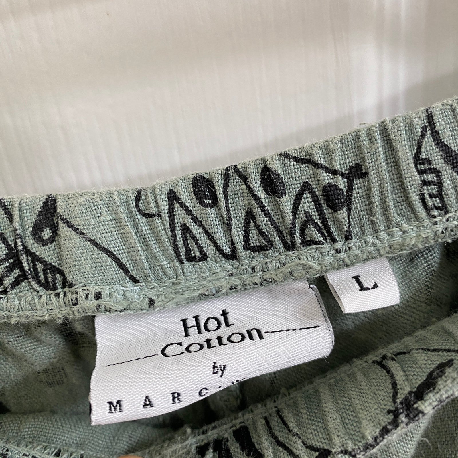 Personality Hot Cotton by Marc Ware Linen Pull On Pants  Cropped Green Tropical Floral L l63yOViEJ Fashion