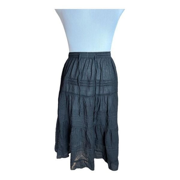 Great Womens Jane Ashley Black Tiered Airy Boho Skirt - Sz L NKBJy2jGN on sale
