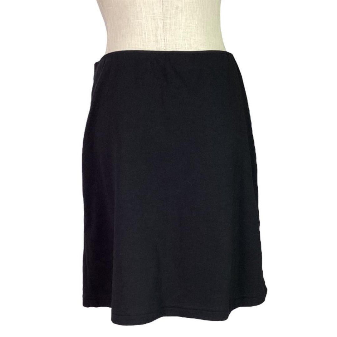 the Lowest price Hanna Andersson Women M Petite Black Knit Knee Lenth Skirt Cotton Blend NEW hJrWFYskh hot sale