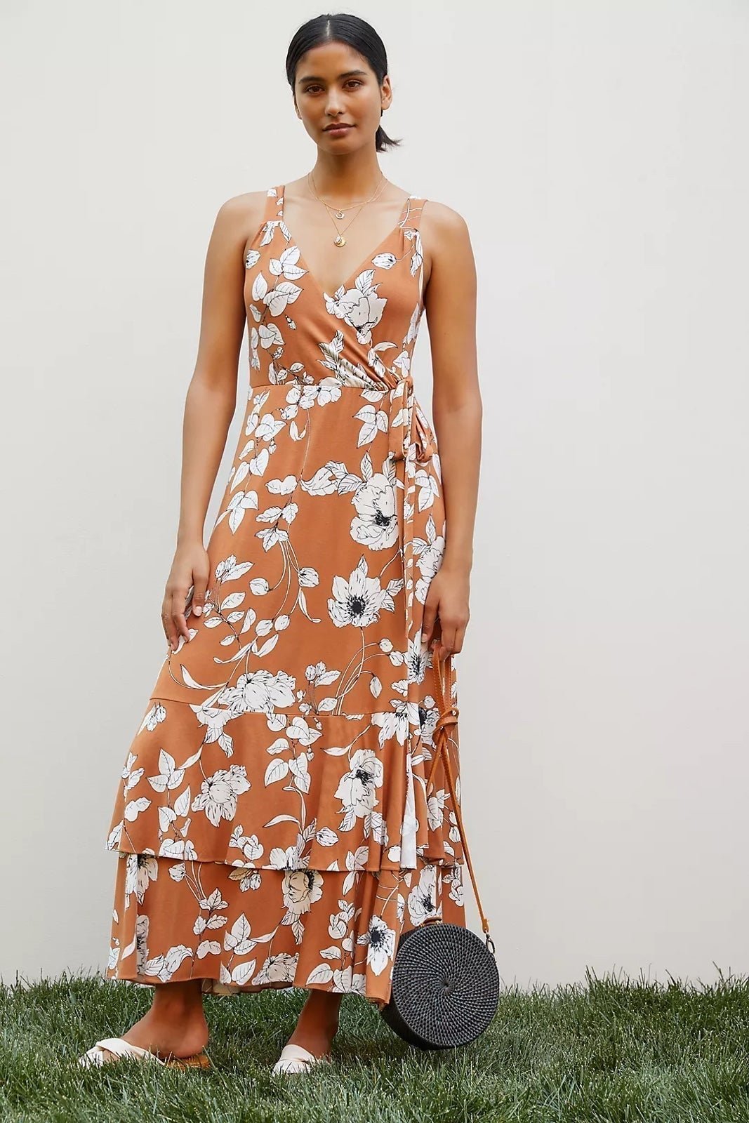 Special offer  By Anthropologie Ruffled Floral Midi Dre