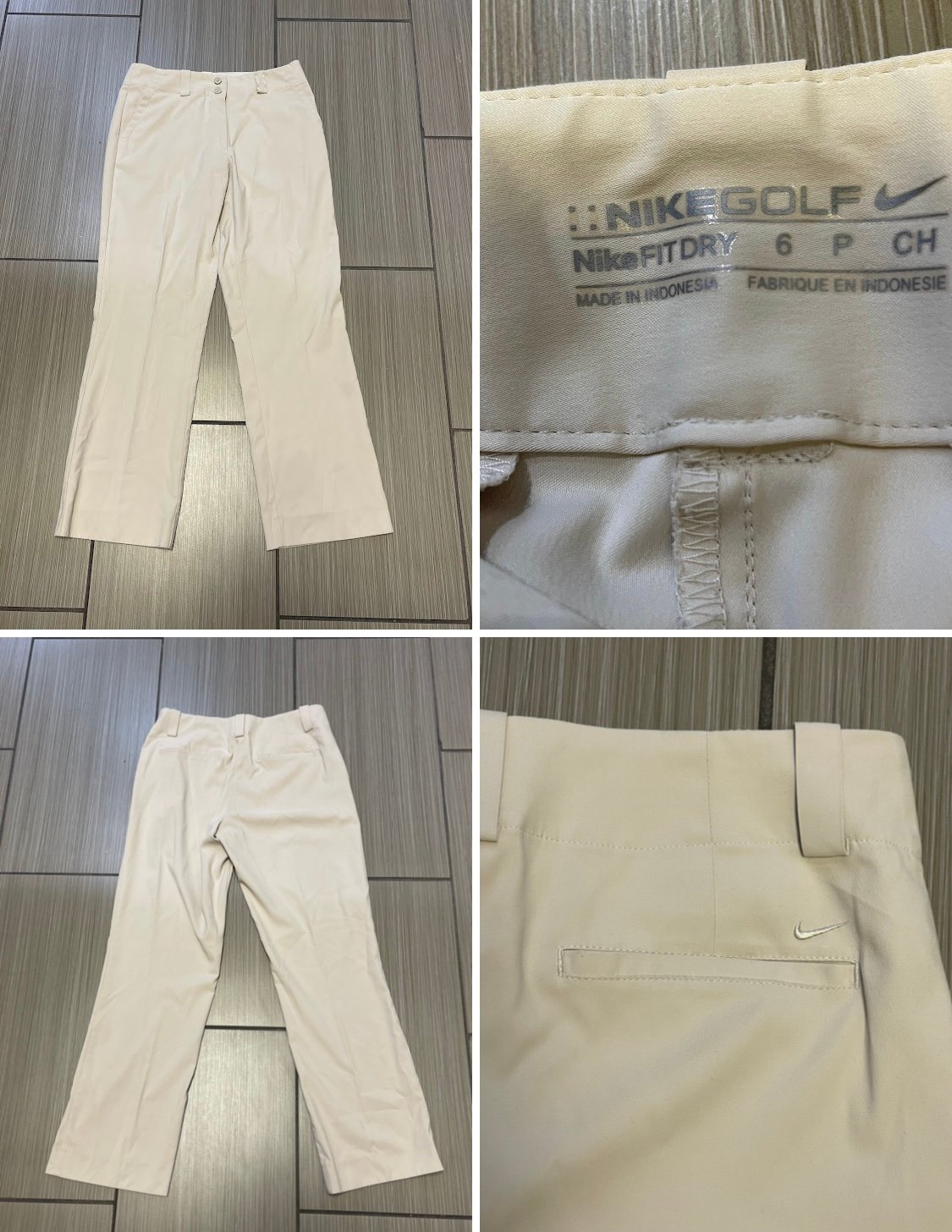 big discount Nike chino golf pants womens sz 6P cream fit dry athletic quick dry pants oXhCarFEu Low Price
