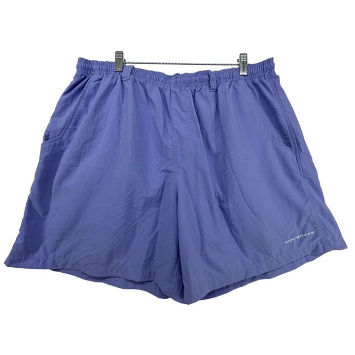 Simple Columbia Women Shorts OmniShade Periwinkle XL Nylon Athleisure Casual *Tiny Flaw FhU1NFxI3 no tax