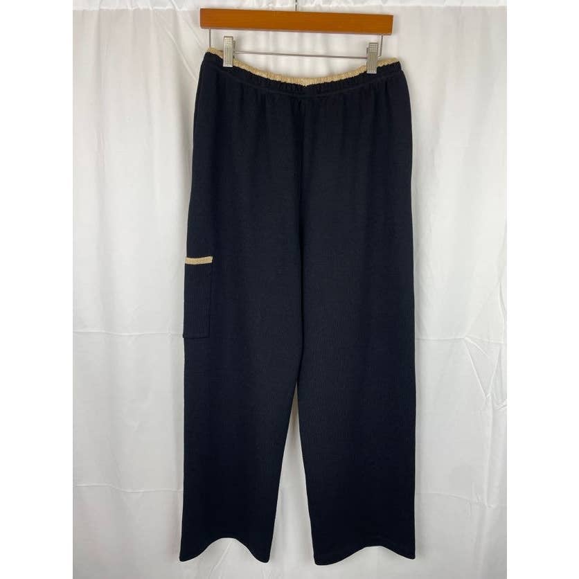 Beautiful St. John Sport Wool Blend Elastic Waist Black Gold Knit Pants High Rise S JxsJ5nKZi Buying Cheap