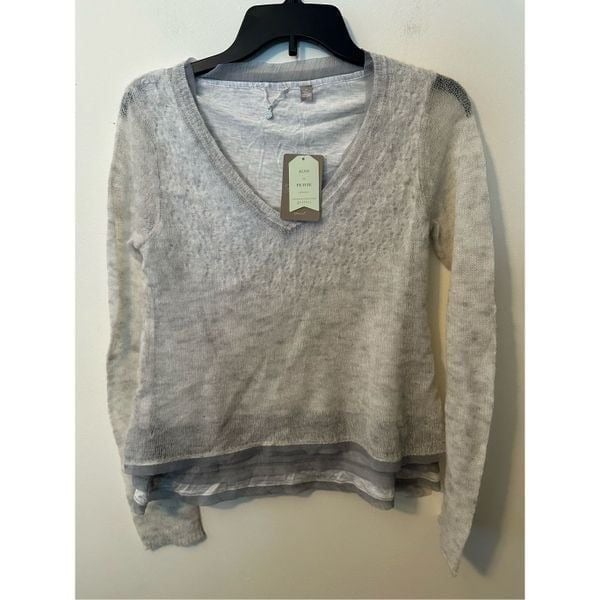 Simple Anthropologie KNITTED & KNOTTED Alessia Alpaca Blend Layered Sweater V-Neck XS lOMbl8mp1 hot sale