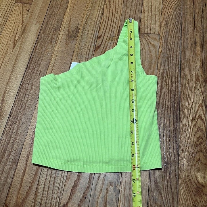 Great Urban Outfitters NWT Neon Green Ribbed One Shoulder Crop Top Size Small NZ4ntzAHl New Style