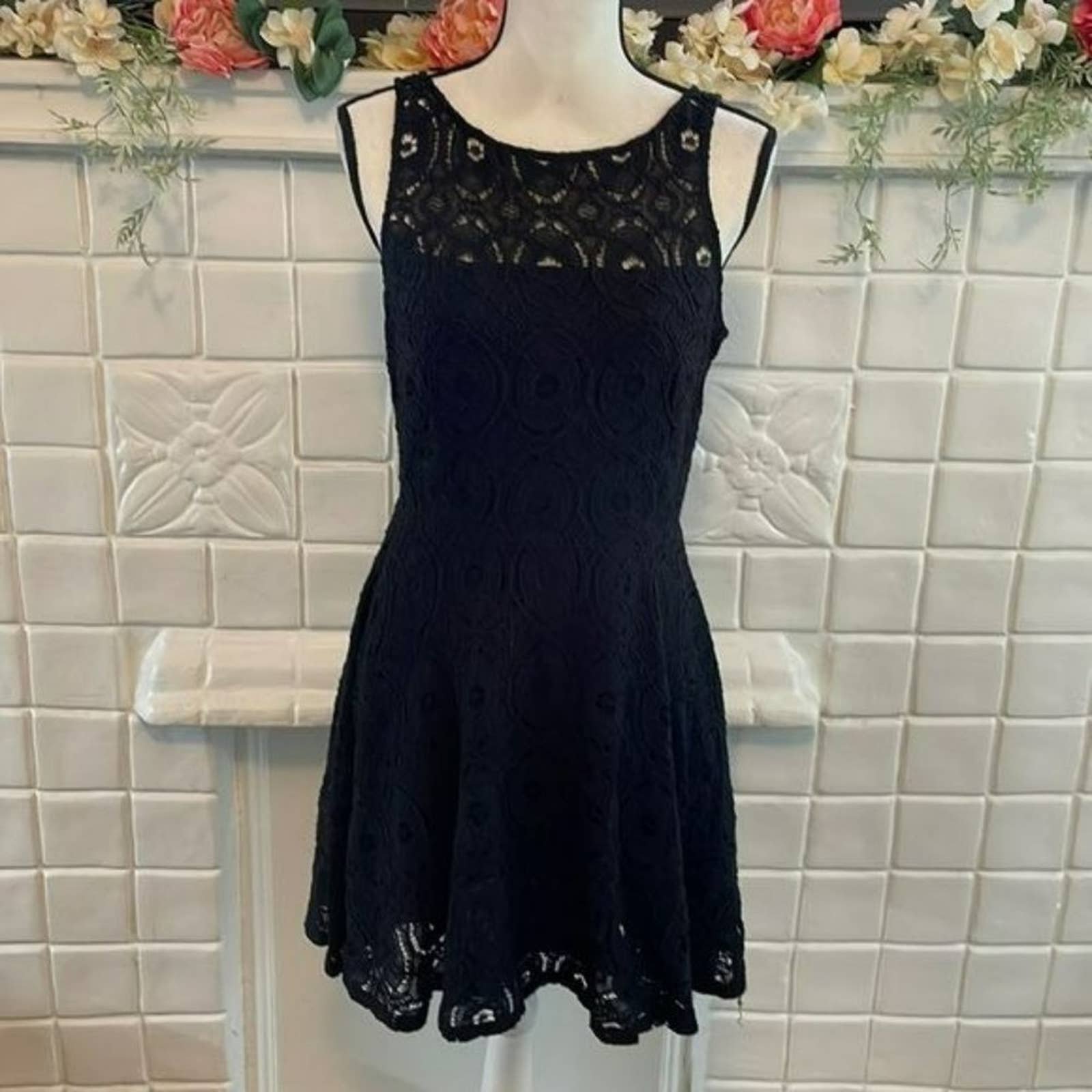 Affordable Helmut Lang Sleeveless Black Lace Dress OOmC