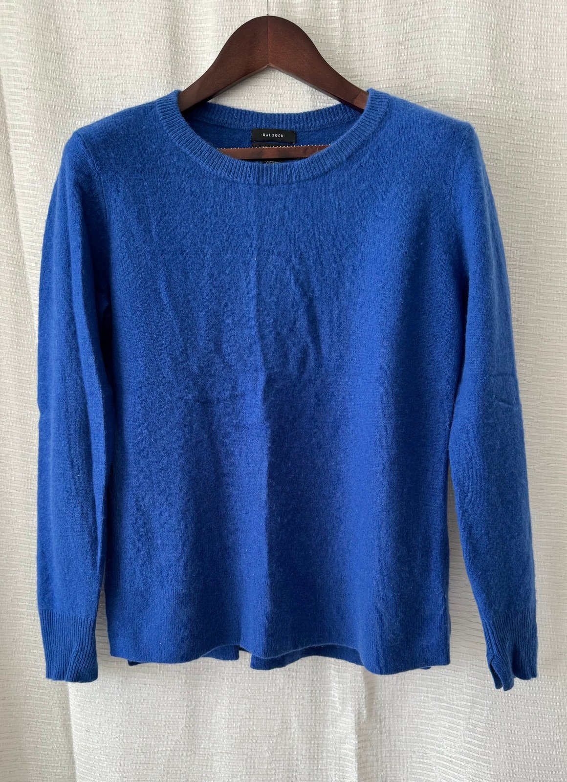 Factory Direct  Halogen Colbolt Blue 100% Cashmere Crewneck Women’s Sweater size Small oDNpsmoW1 just buy it