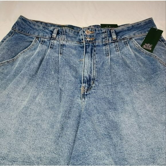 Wholesale price Wild Fable Womens Highest Rise A Line Shorts Size 16 Blue Raw Hem Pleated LqI1NvCR7 Discount