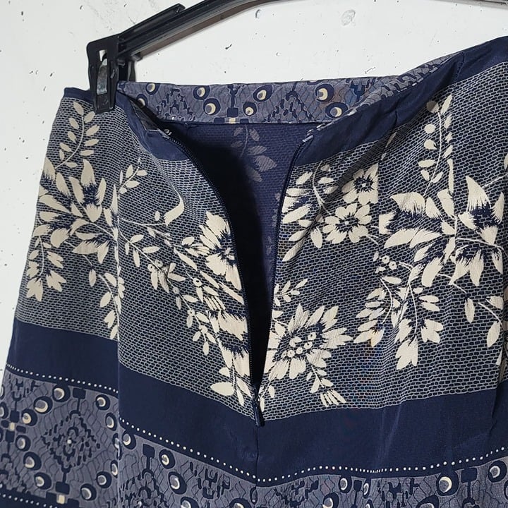 Authentic Fu Da Womens Blue Silk Floral Wrap Skirt Size Small Y2K Mature Career Business Hg1DBopZI Outlet Store
