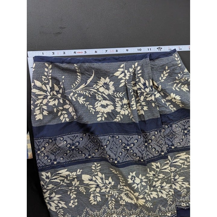 Authentic Fu Da Womens Blue Silk Floral Wrap Skirt Size Small Y2K Mature Career Business Hg1DBopZI Outlet Store