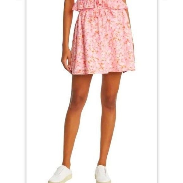 Elegant Abound Nordstrom Pink & Orange Floral Tie Waist Lined Cotton Skirt NWT M7JYLJlEA High Quaity