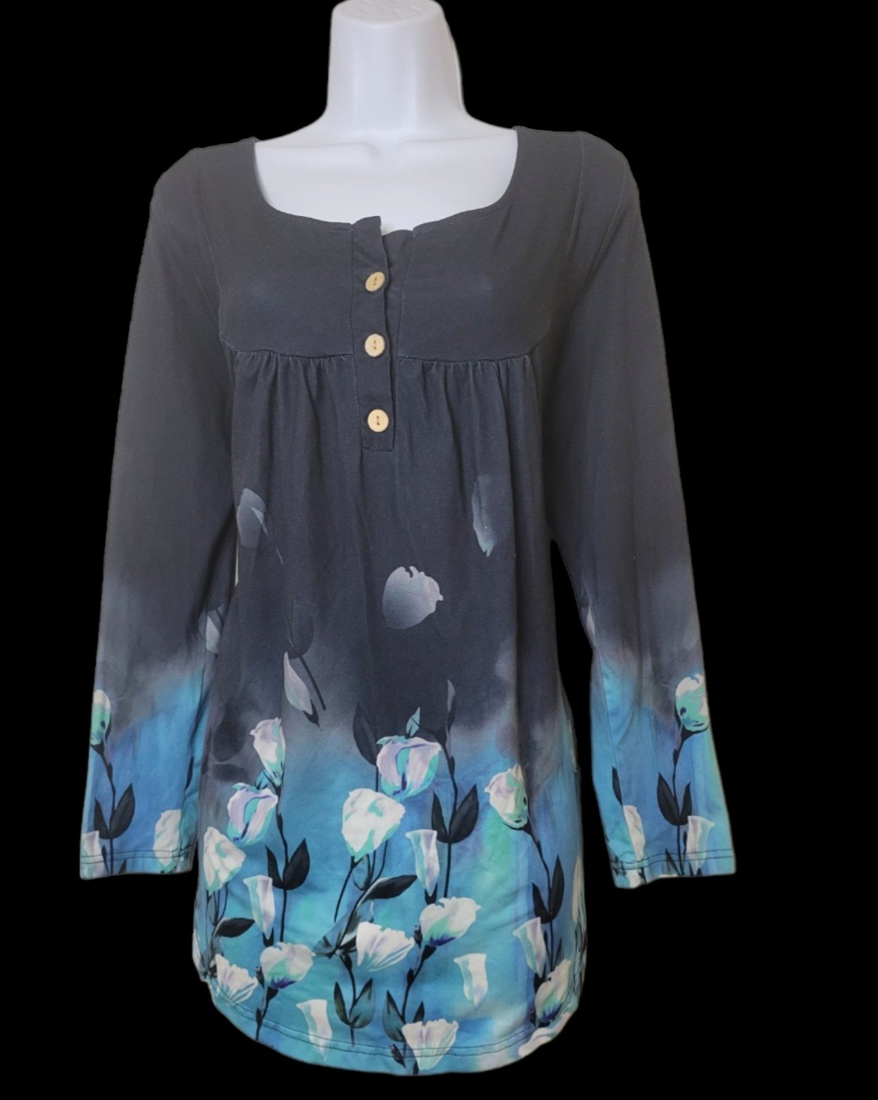 Amazing Women´s Floral Tunic Tops Casual Blouse, M