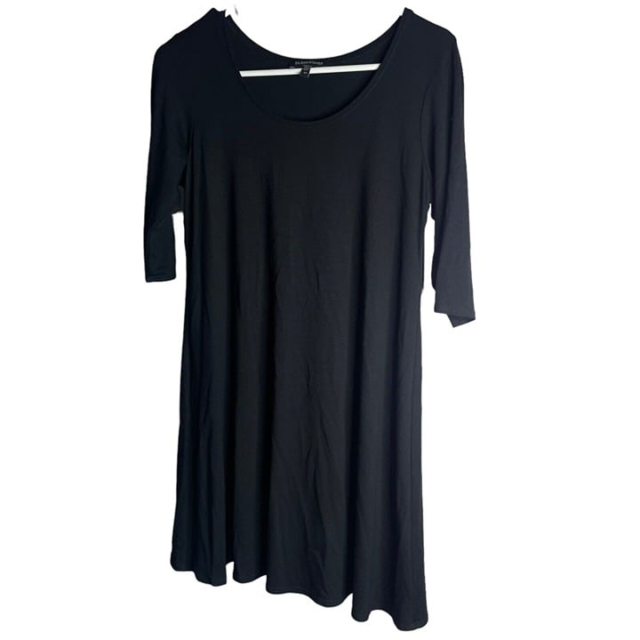 large discount Eileen Fisher Mini Dress Women XS Viscose Stretch Jersey Dress Black Half Sleeve pfCrg4Dfz High Quaity