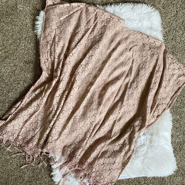 Gorgeous Ellen Tracy Lace Fringe Pink Kimono NEW One Size l5DJSSjdF on sale