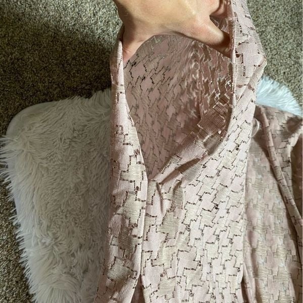Gorgeous Ellen Tracy Lace Fringe Pink Kimono NEW One Size l5DJSSjdF on sale