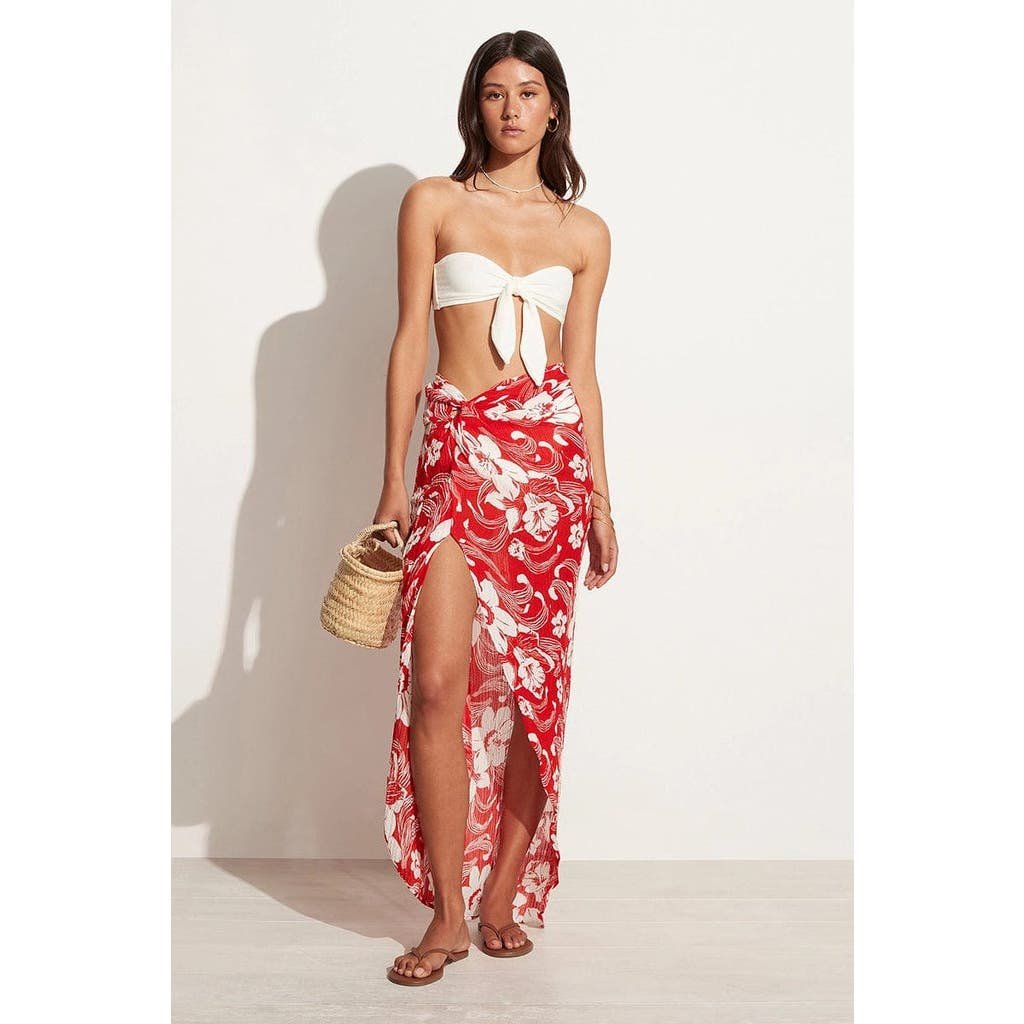 Popular Faithfull The Brand Lulu Maxi Skirt Camara Floral Print Red US 10/XL gjXITSN0w well sale