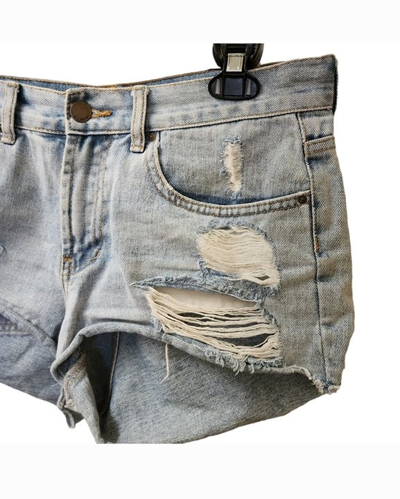 Special offer  Billabong Light Wash Distressed Rolled Jean Shorts Size 27 Mid Rise K22l4DTWB Buying Cheap