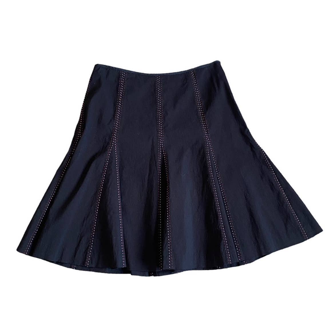 Custom Antrho Elevenses Black Gore Flare Skirt Size 4 A