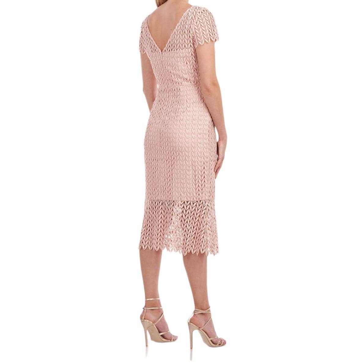 Special offer  Kay Unger Dress Tatum floral lace midi cocktail pink size 6 FjPkQ4kAw Everyday Low Prices