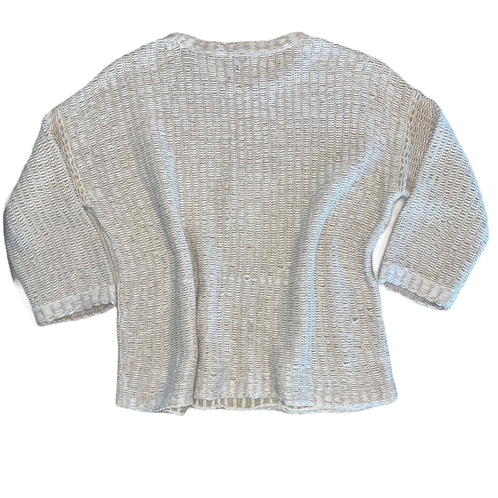 the Lowest price Eileen Fisher Sand Organic Cotton Linen Knit Pullover Sweater jA1BFlTqR Fashion