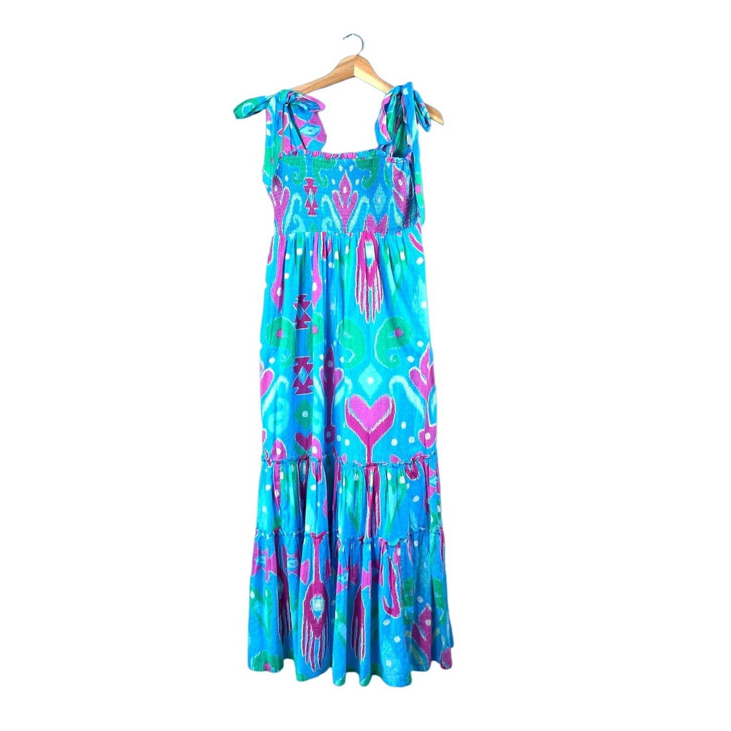 where to buy  NWT Blue Tropical Ikat Crown & Ivy Maxi Dress L j4xDhLwTl US Outlet