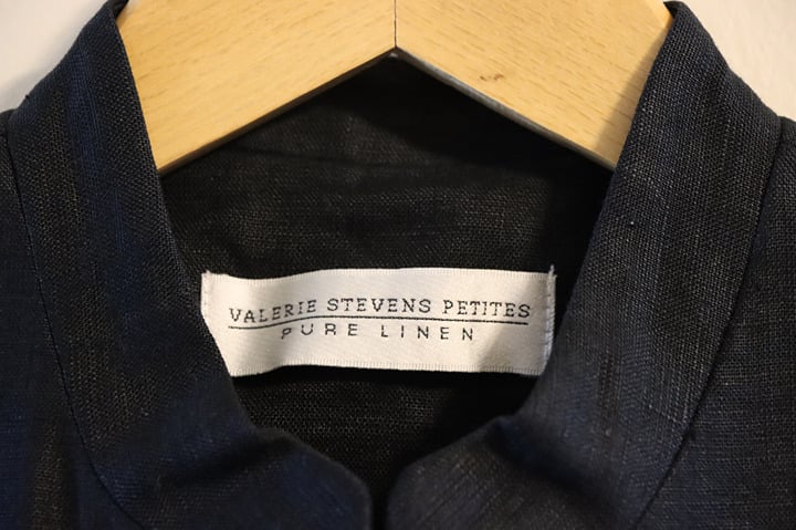 Buy Valerie Stevens Black linen sleeveless dress 6 petite, button up Gvi0djrsG US Outlet