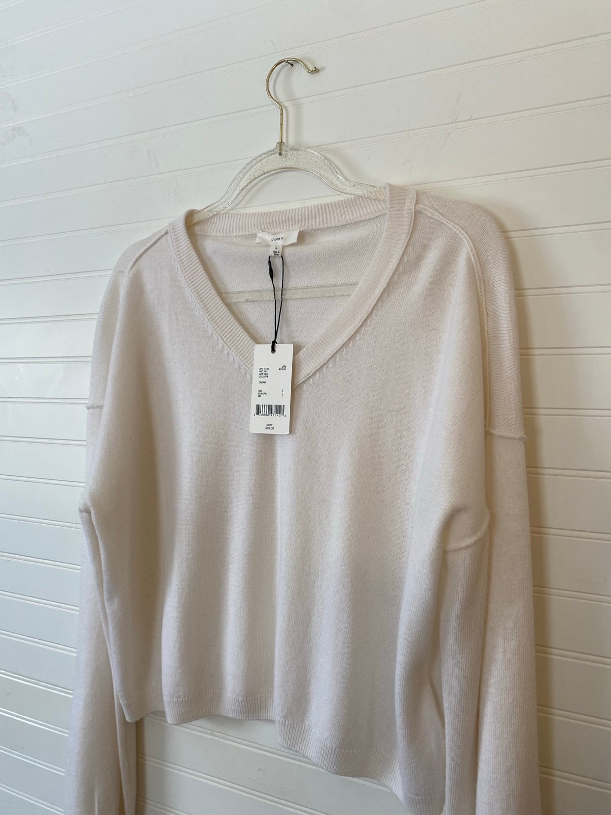 Personality a loves a Cashmere Merino Wool Mix Oatmilk Pullover Sweater om6vhqXDw Hot Sale