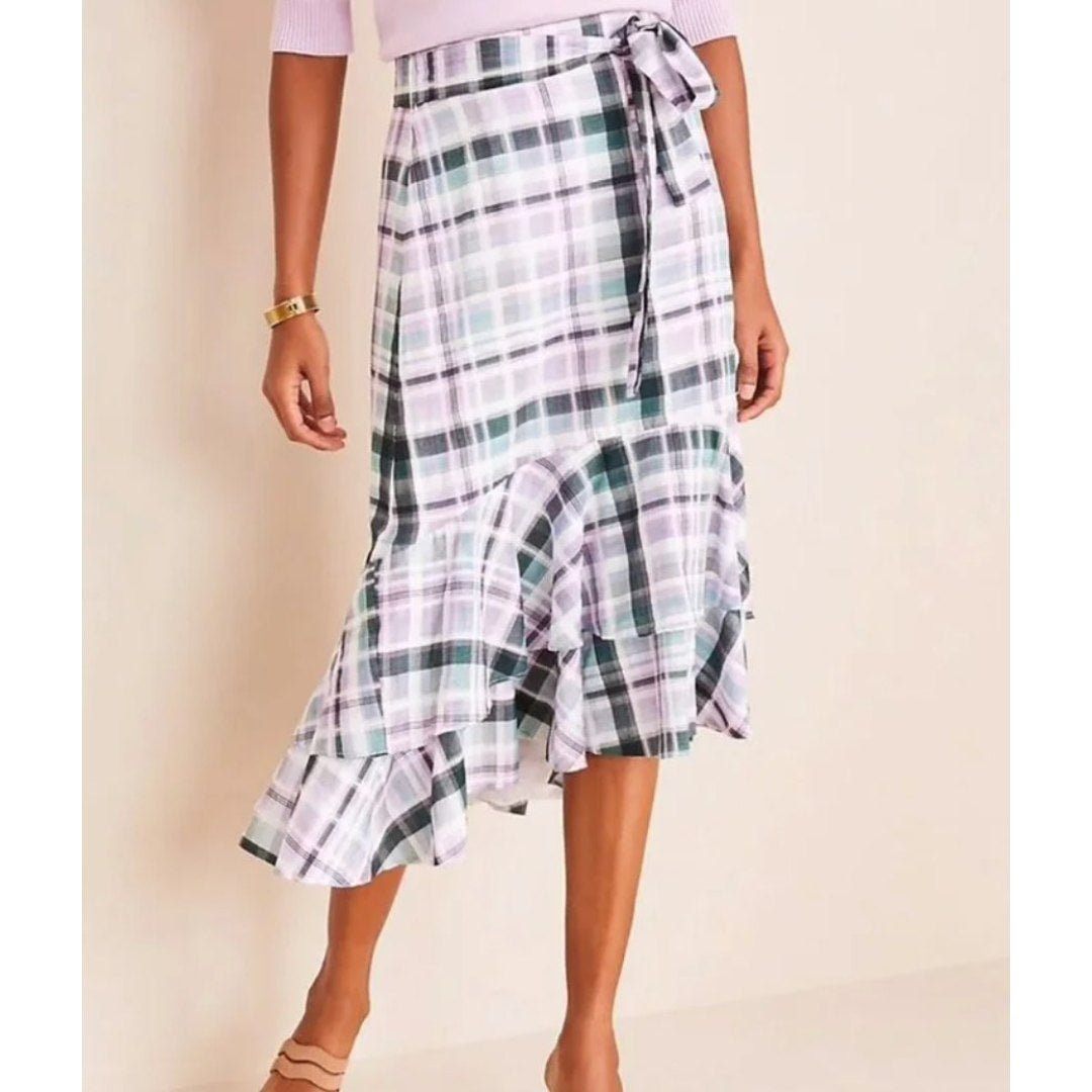 Stylish Ann Taylor Plaid Midi Skirt Sz 10 J7yLIYQhy on sale
