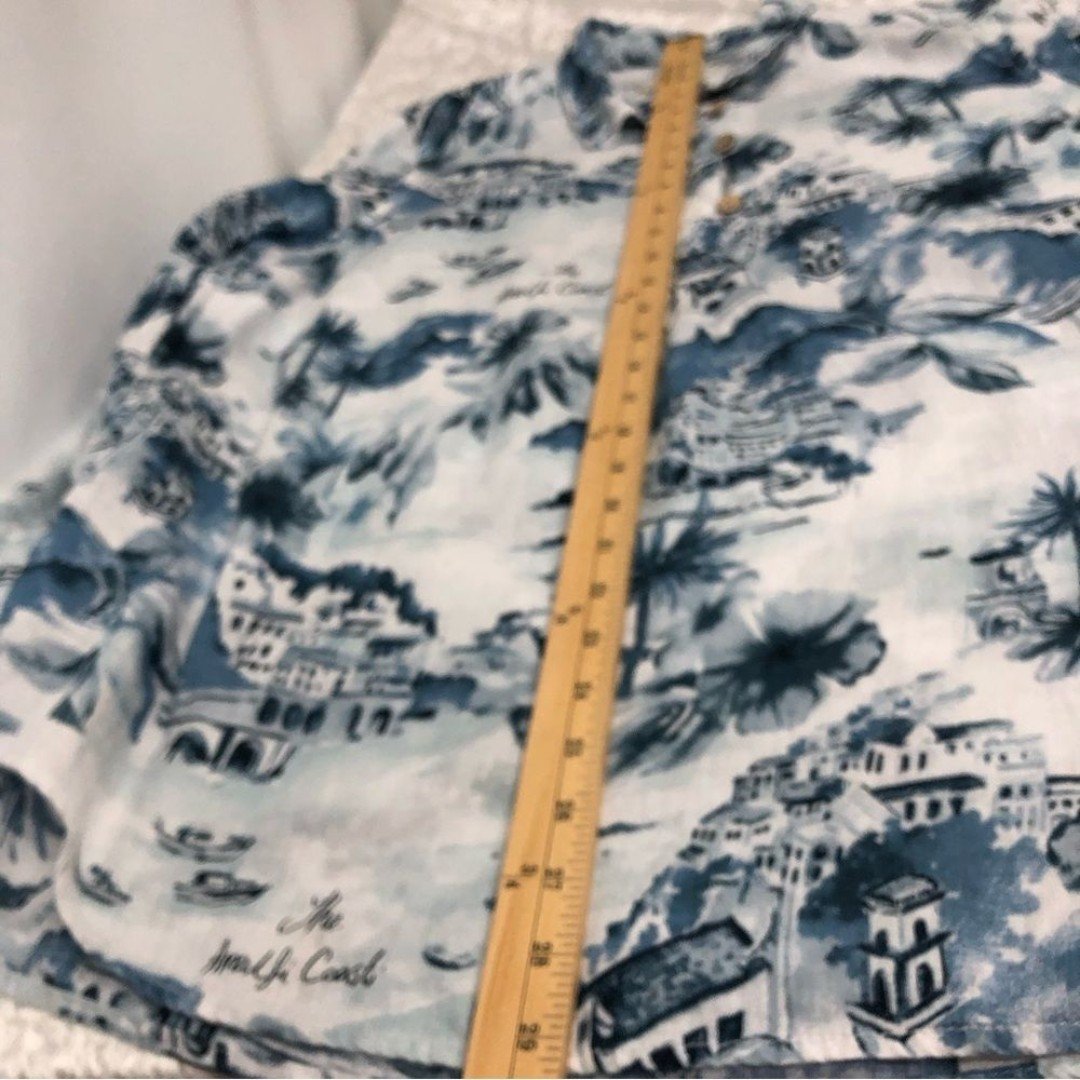Personality CYNTHIA ROWLEY Linen The Amalfi Coast Roll Sleeve Button Front Shirt Size 2x ndatxWWeb US Outlet