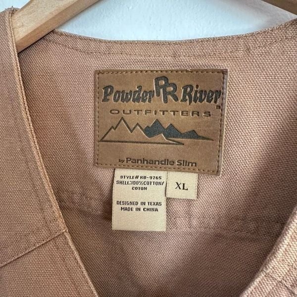 Authentic Powder River Women’s Thick Tan Canvas Western Style Vest MMOZczWtc Counter Genuine 