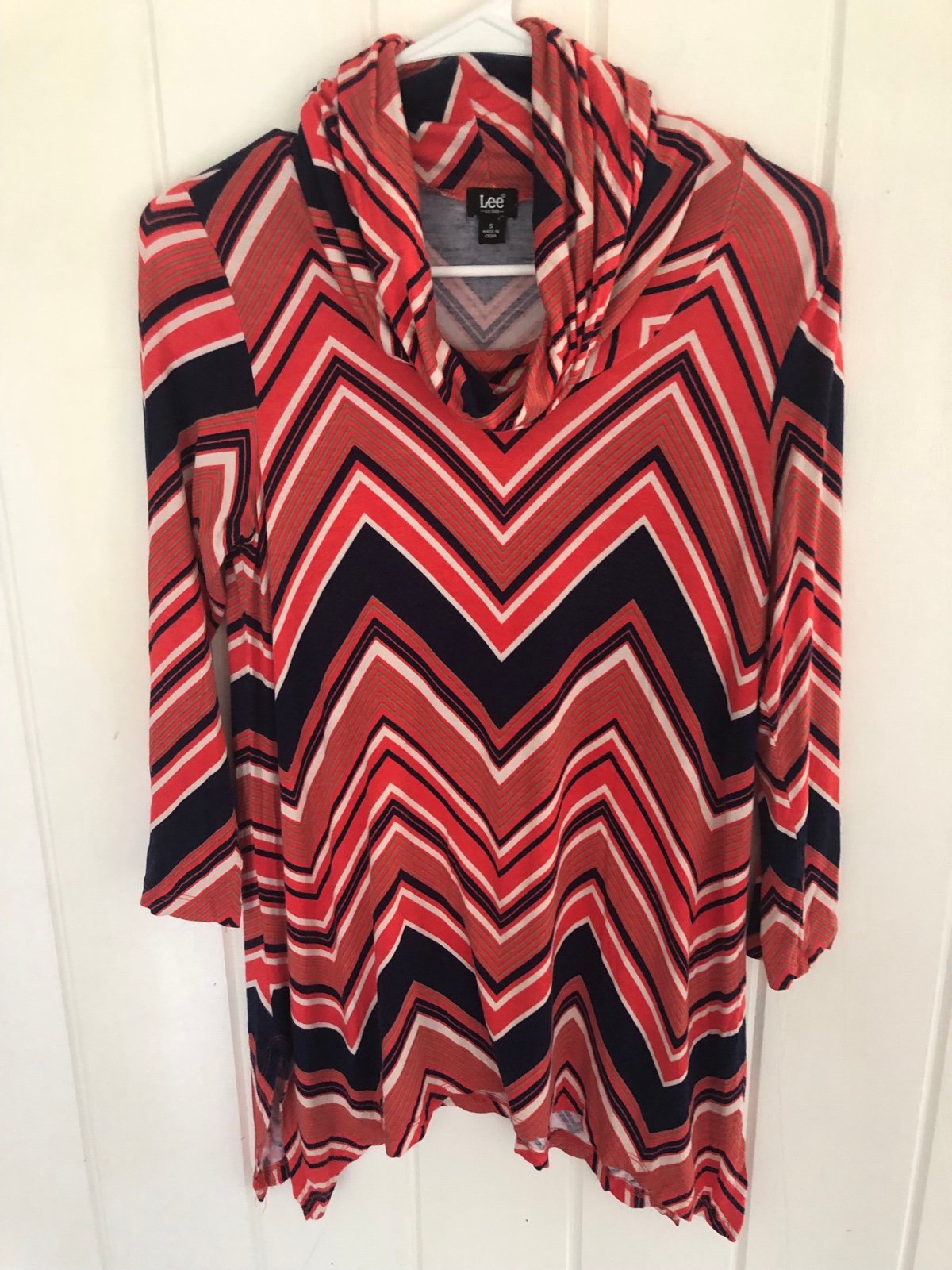 High quality Cowl neck 3/4 length sleeve tunic top size