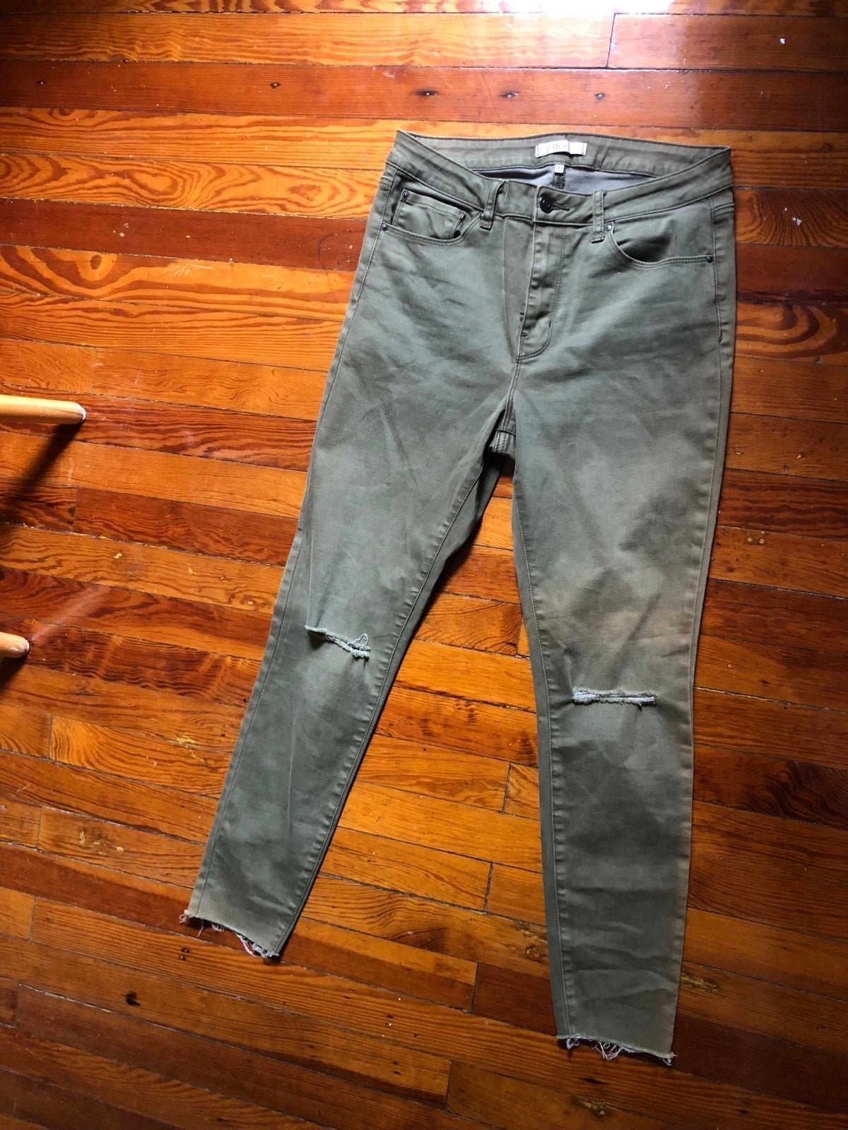 Comfortable Dex 30x28 Olive Green Cropped Skinny Jeans 