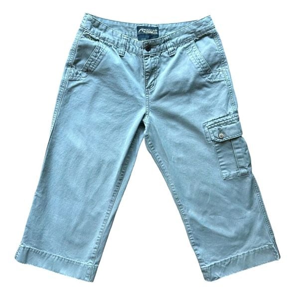 Authentic Mountain Khakis Women´s Wide Leg Crop Cargo Chino Pants Size 6 Green Cotton KyAEK7YZv High Quaity