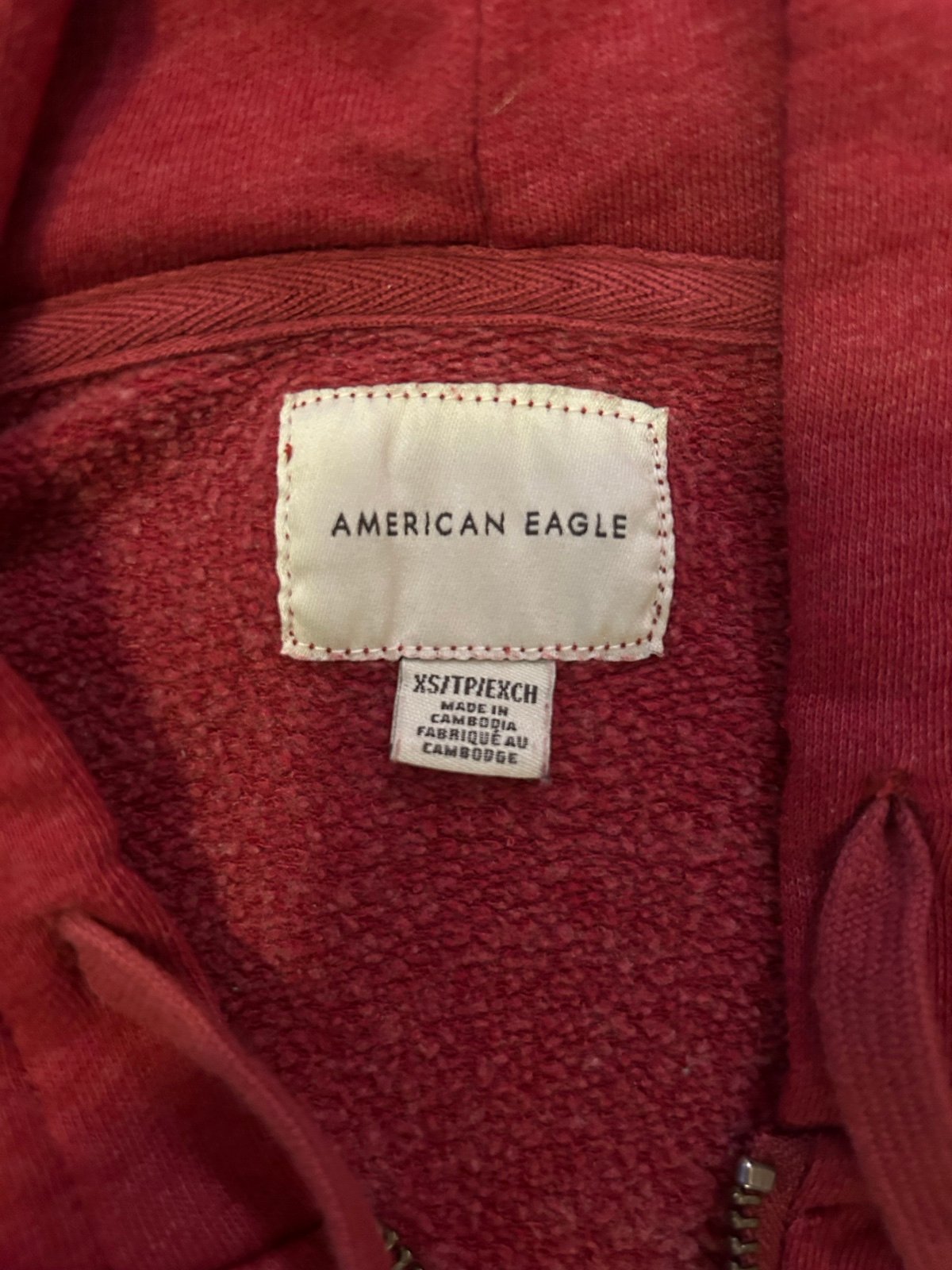 Classic American Eagle Women’s Red Cropped Full Zip Hoodie Sweatshirt K4h4YEumL Counter Genuine 