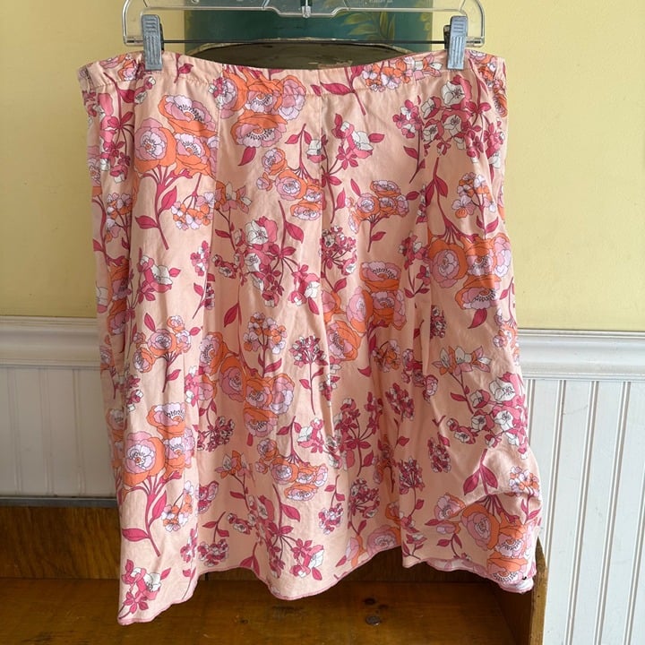 Stylish New york & Co vintage Y2K 90s cotton floral skirt orange pink sz 16 haRPqg7nx New Style