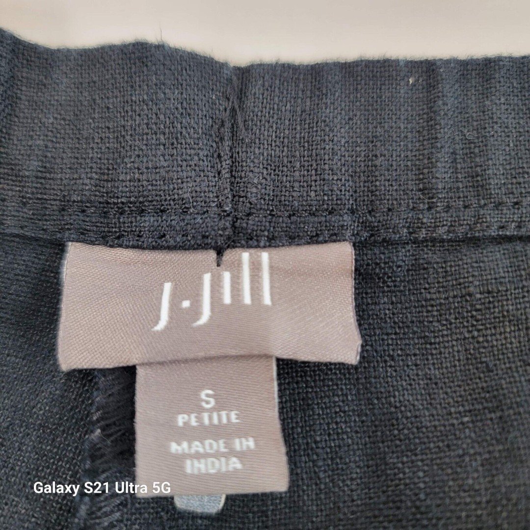 The Best Seller J. Jill 100% Linen Small Petite Black Crop Pants Split Hem GNEg5OS85 Outlet Store