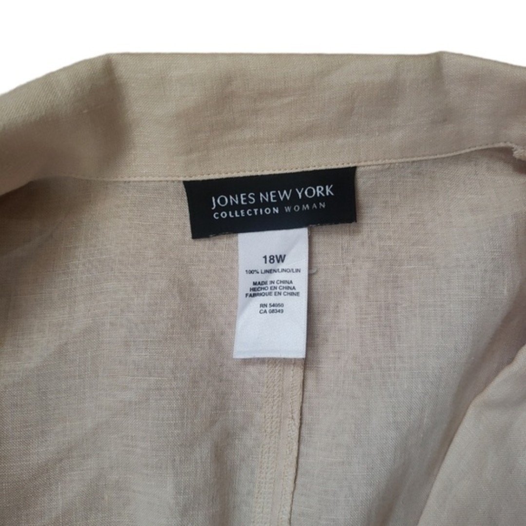 Popular Jones New York Collection Pale Yellow Linen Shacket Women´s Size 18W JdpPvqHpO Online Shop