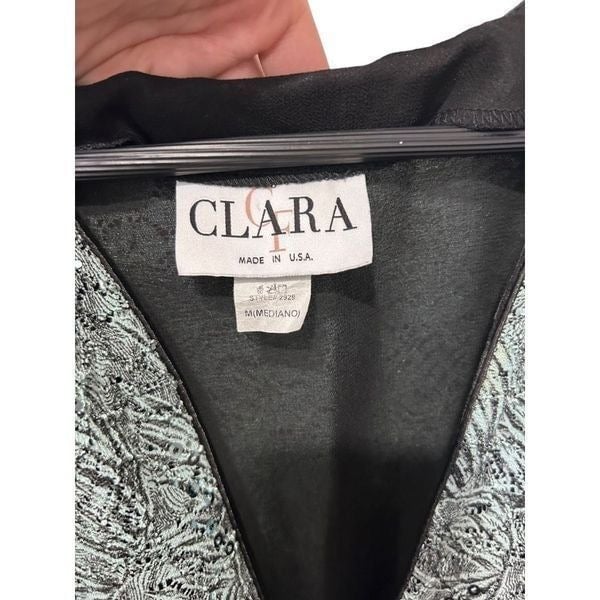 large selection Vintage Clara CF Turquoise Sequin Rhinestone Clasp Front Cardigan blazer size M h3rKuvVSK Buying Cheap