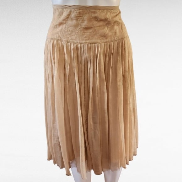 Gorgeous Development By Erica Davies Blush Silk Chiffon Raw Hem Skirt Size 0 hPl1S5trG all for you